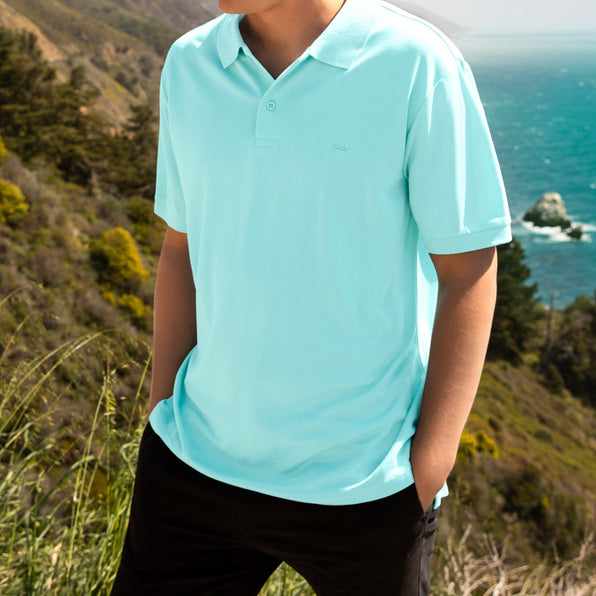 Antigua Blue  | Cayman Sandwashed Polo | LS