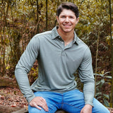 Burnt Green | Jackson Performance Polo | Long Sleeve