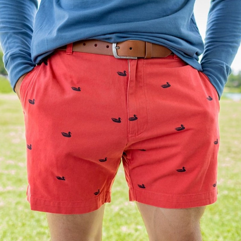 Vintage Red with Printed Ducks | LS