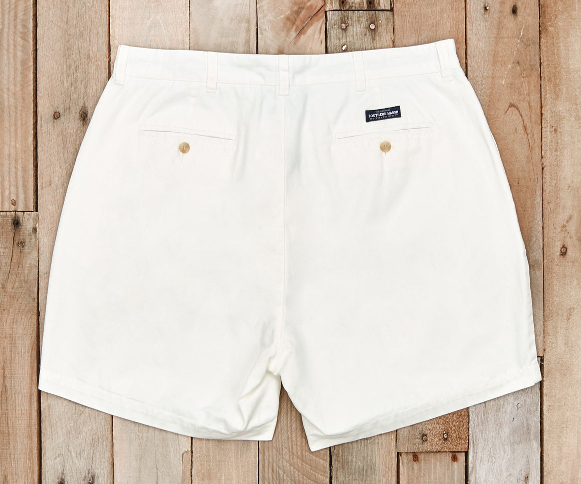 White  Chino | Regatta Short | 6" Flat Front | Mens Shorts | Back