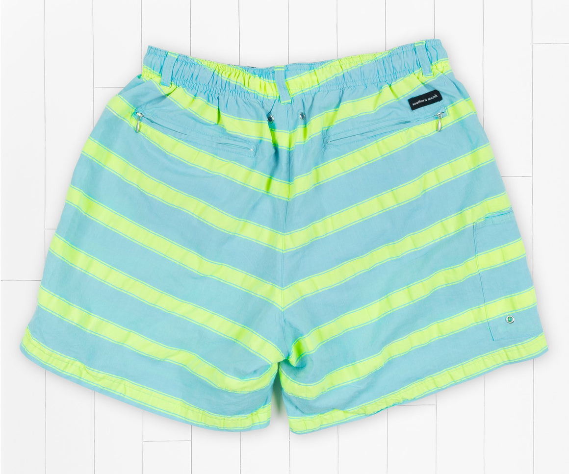 Antigua Blue Cruiser Stripe | Dockside Swim Trunk | Cruiser Stripe | Back