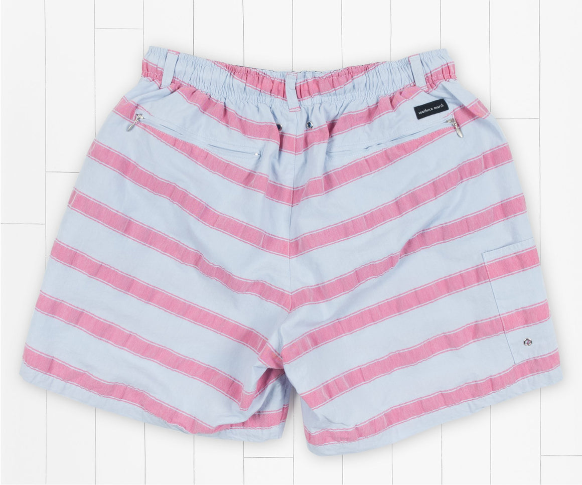 Light Blue Cruiser Stripe | Dockside Swim Trunk | Cruiser Stripe | Swim Shorts | swim wear | Back