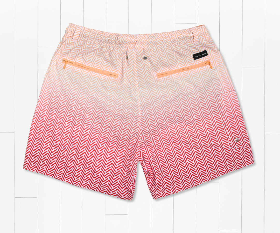 Strawberry   Fizz | Dockside Swim Trunks | Herringbone Fade