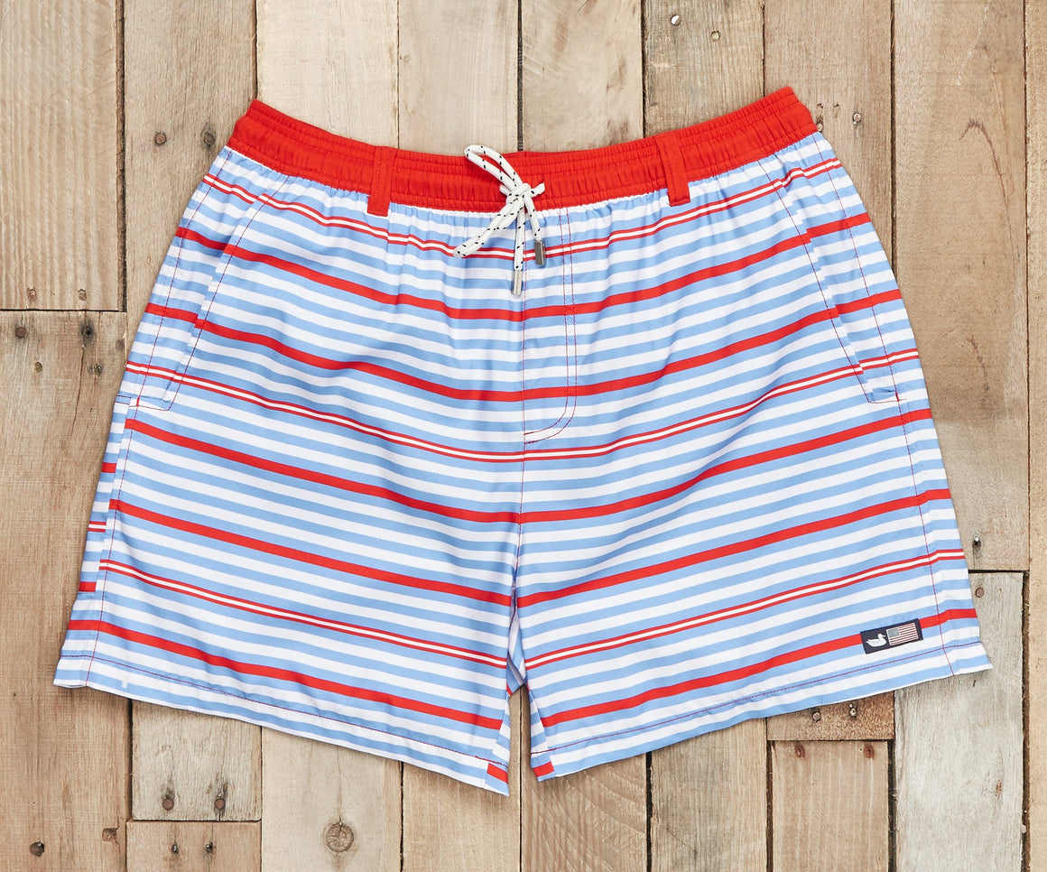Red and Blue Stripes | Dockside Swim Trunk | Stripes | Swim Shorts | red white blue
