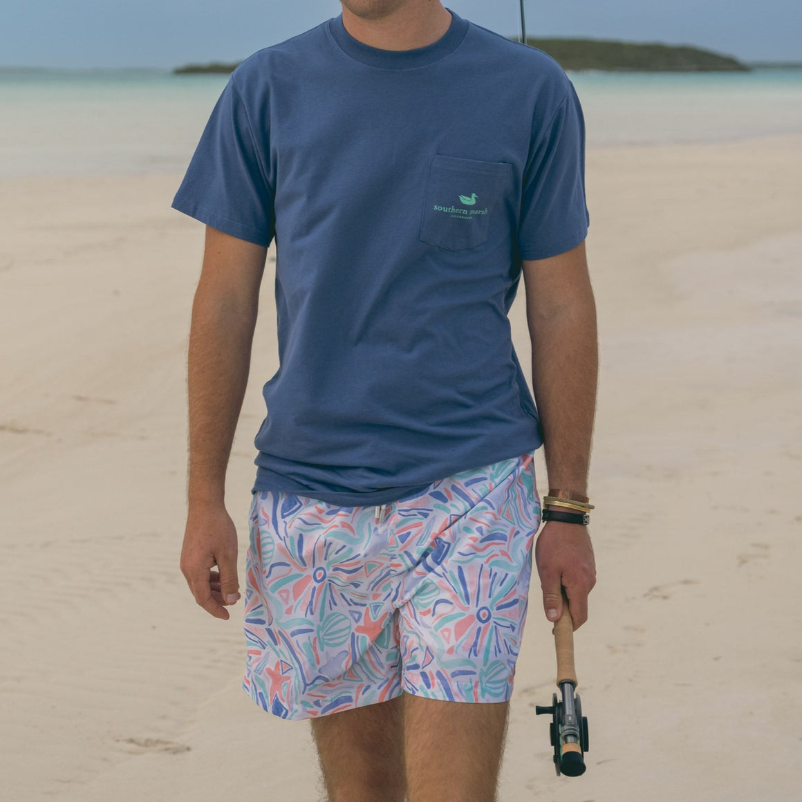 Peach and Antigua Blue | LS
