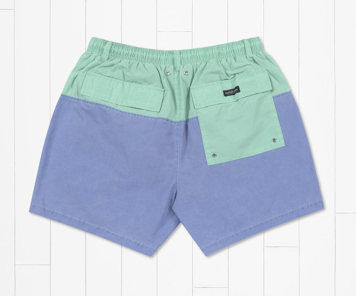 Mint  and French Blue | SEAWASHª Color Block Swim Trunk