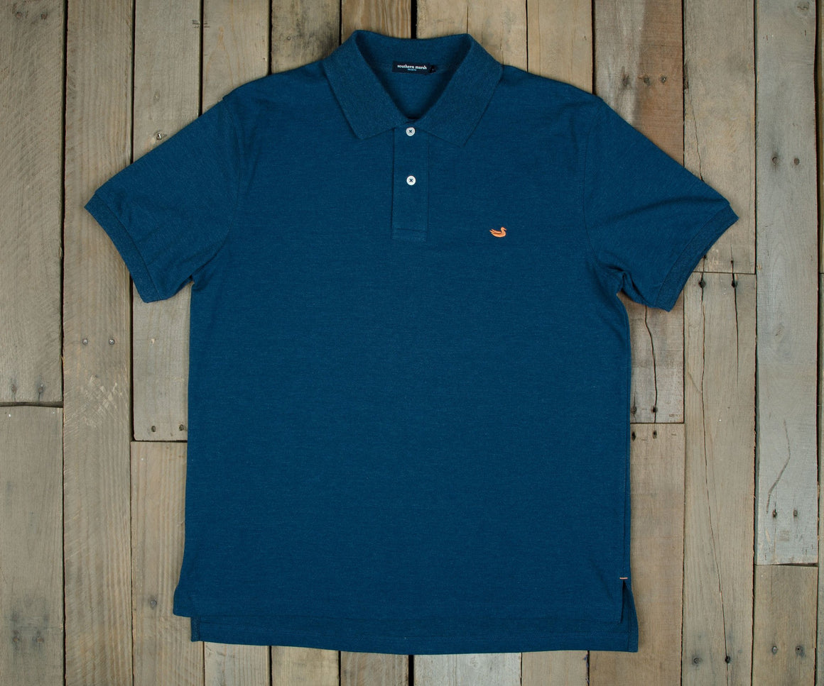 Washed Navy with Orange Duck | Stonewall Heather Polo
