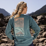 Dark Green | SEAWASH™ Tee | Woodcut Canoe | Long Sleeve | Lifestyle