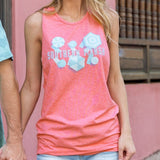 Coral | Marci Tank | Umbrellas | Womens Tank Tops