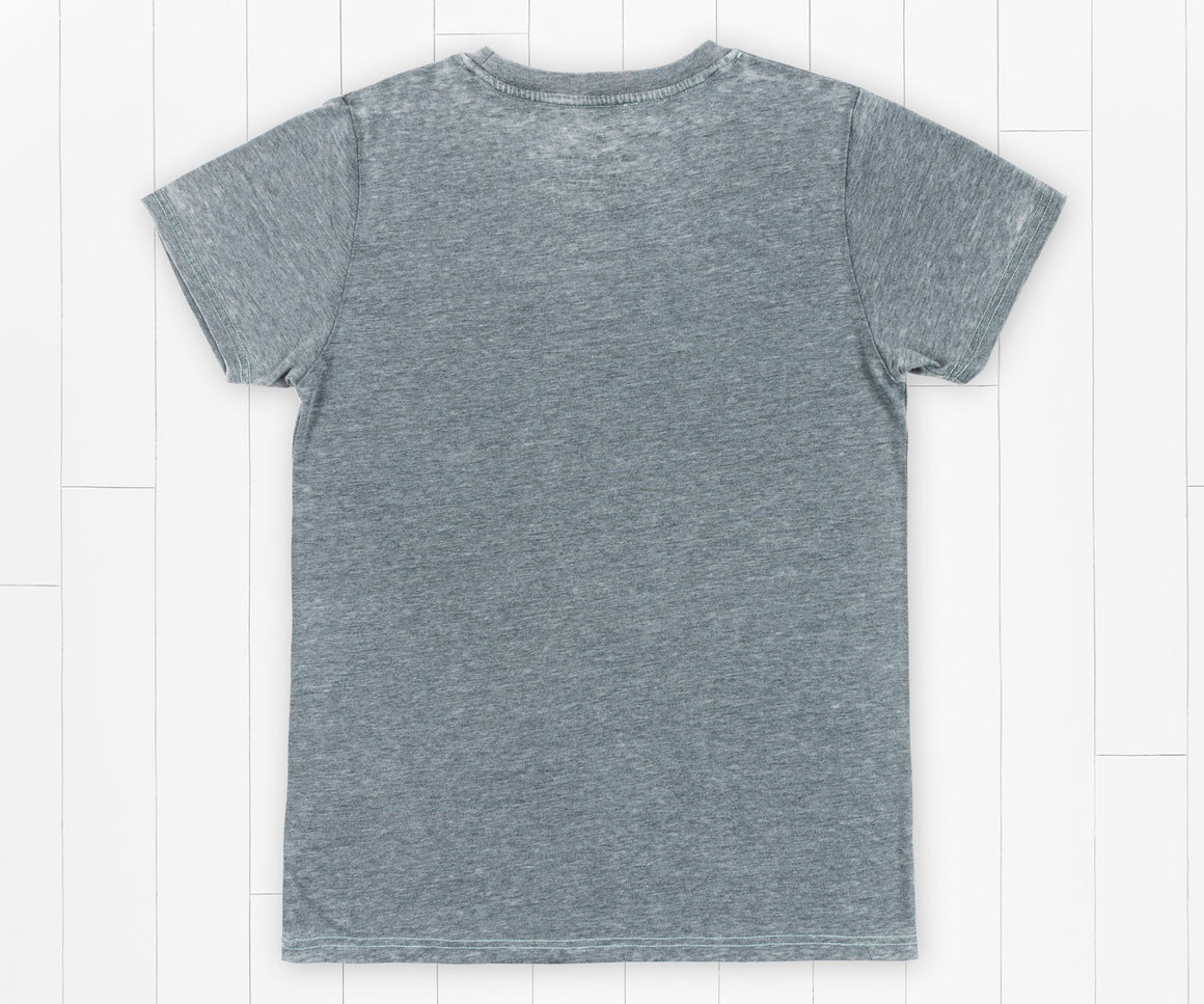 SEAWASH Midnight Gray | SEAWASHª Crewneck | Rustic Trademark | Womens Fit T-Shirt | Back