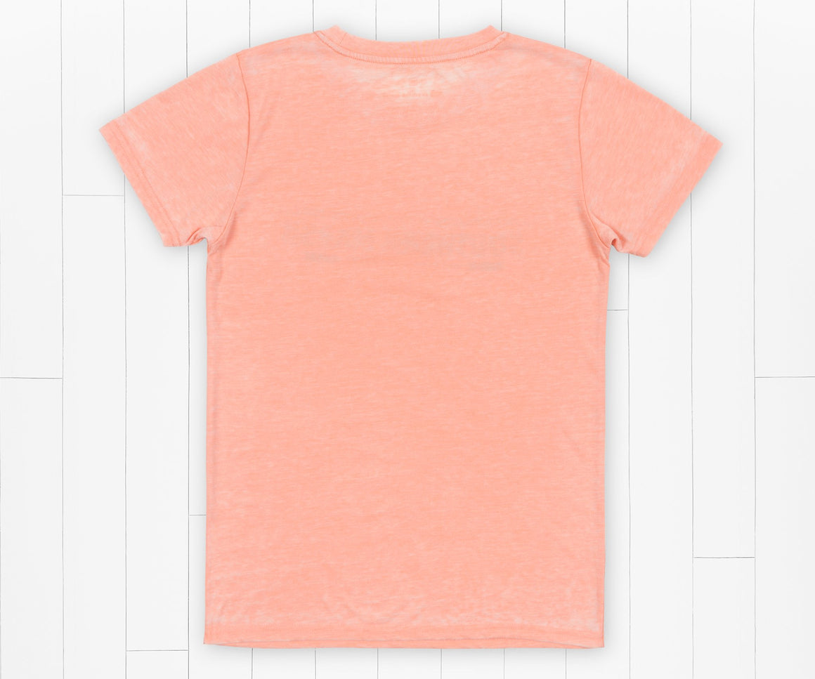 SEAWASH Peach | SEAWASHª Crewneck | Rustic Trademark | Womens Fit T-Shirt | Back