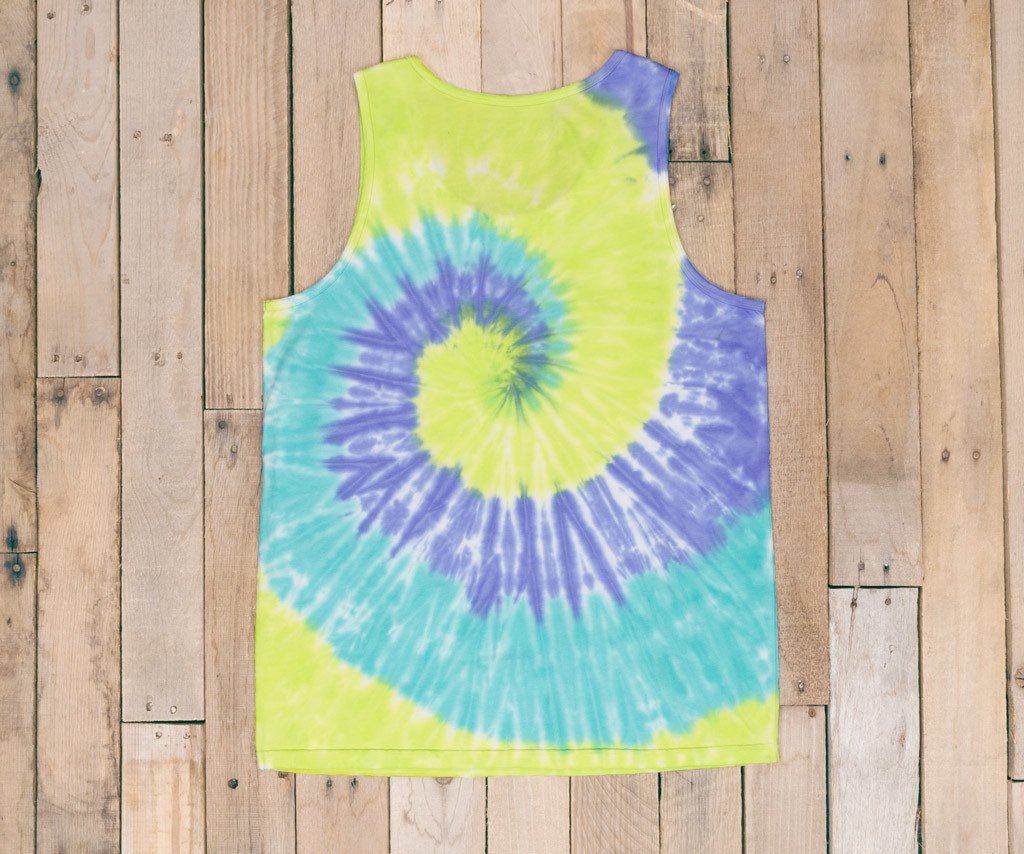 Lilac Lime and Teal Tie Dye | Whitling Tie-Dye Tank | Spiral | Back