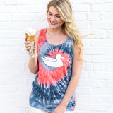Red White and Blue Tie Dye | Whitling Tie-Dye Tank | Spiral