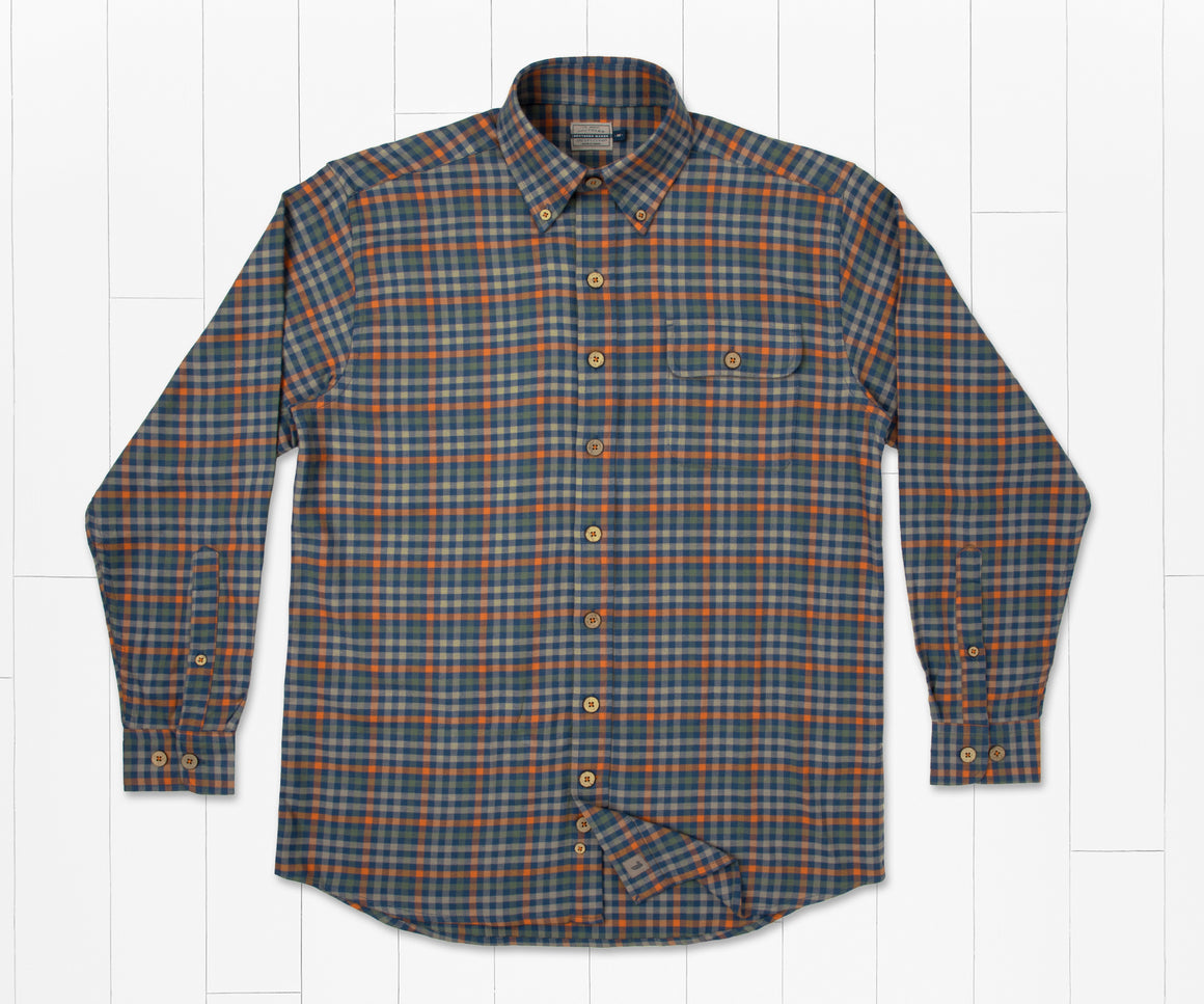 Navy  and  Orange | Boothville Flannel