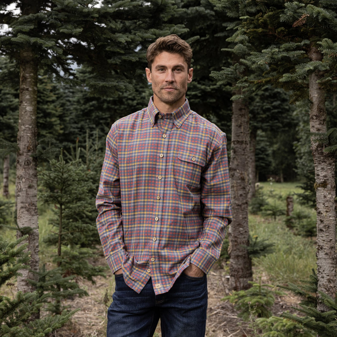 Slate  and Burnt Taupe | Boothville Flannel | Lifestyle