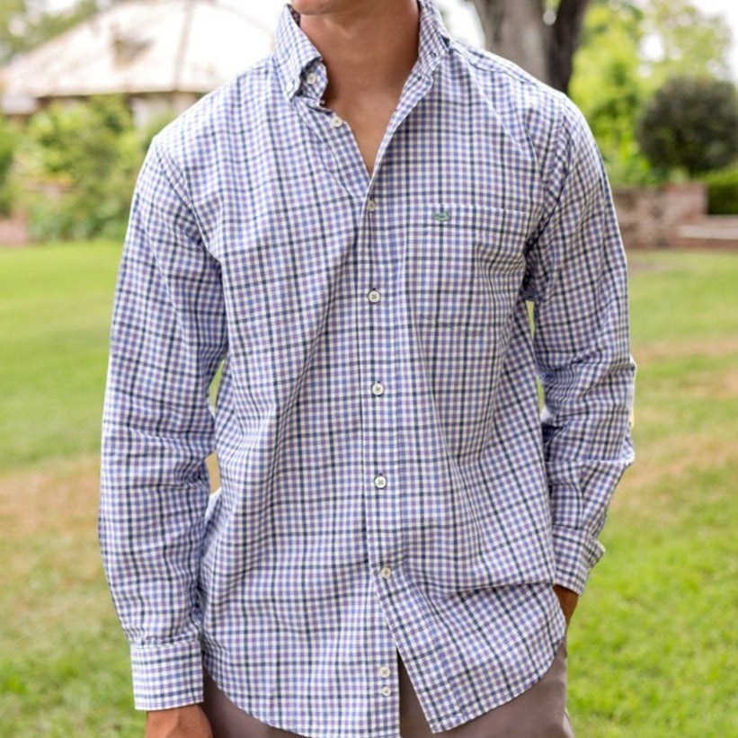 Lilac and Blue Washed Gingham | Lifestyle Image