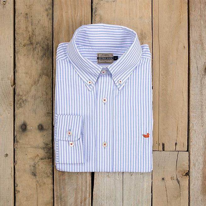 Blue Seersucker | Everett Dress Shirt | Long Sleeve
