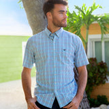 Blue      and Navy | Franklin Performance Gingham Dress Shirt | Short Sleeve | Lifestyle