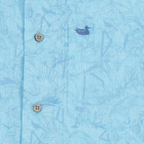 Bimini Green Flamingos | Island Linen Shirt | Flamingos | Detail