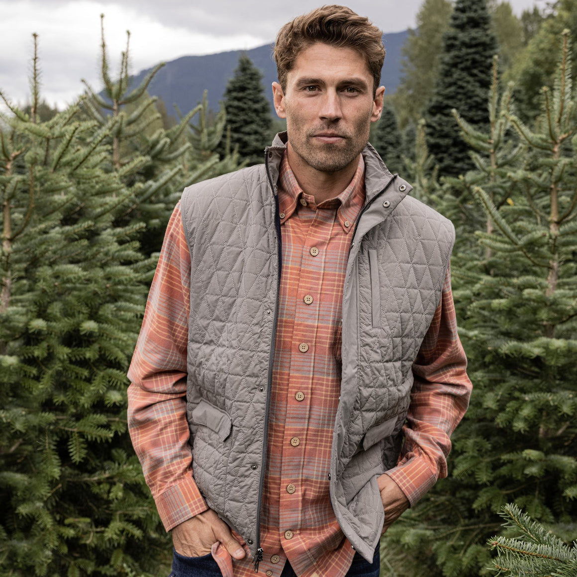 Washed Red and Field Khaki | Junction Bend Flannel | Lifestyle