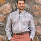 Navy and Burnt Taupe | Calhoun Check Dress Shirt