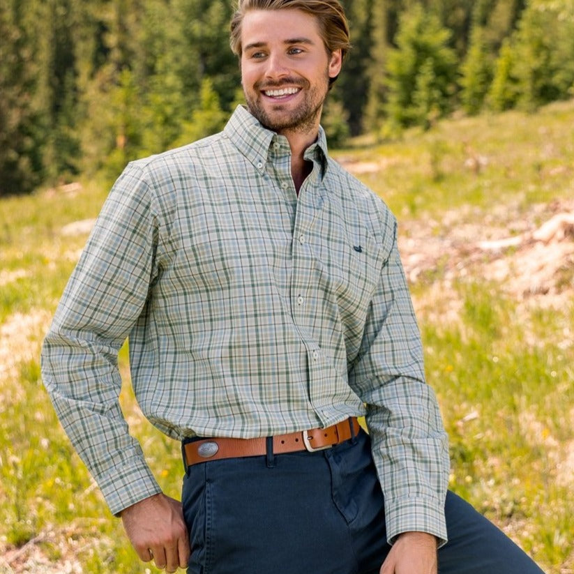 Sage and Tan | Calhoun Check Dress Shirt