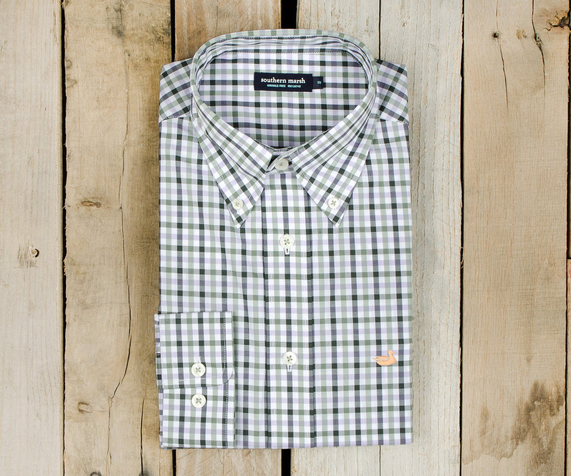 Evans Gingham Dress Shirt | Sage and Lavender