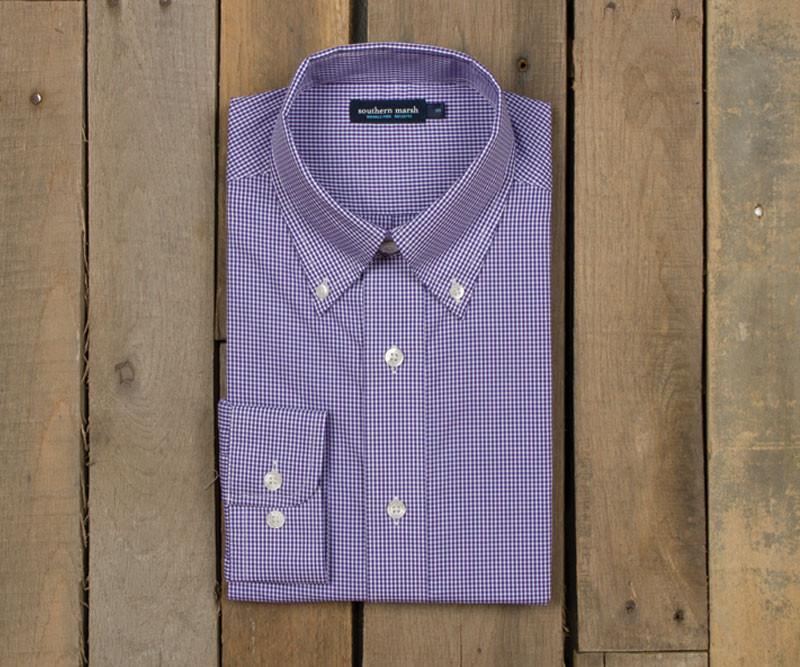 Purple with  Yellow Duck | Gadwall Gingham Dress Shirt