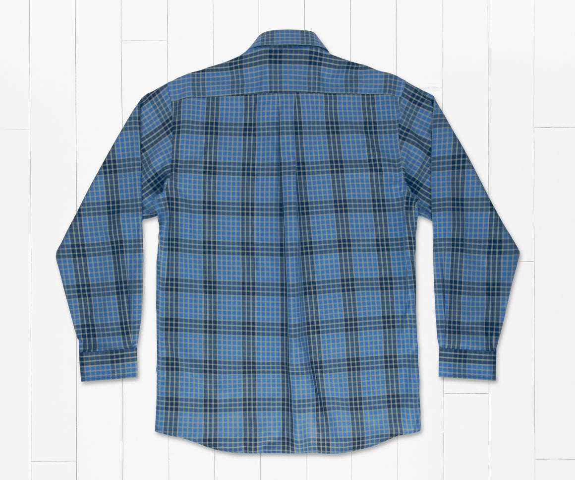 Royal and Blue | Pittman Grid Dress Shirt | Back