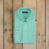Kelly Green with Peach Duck | Nashville Gingham Dress Shirt | Long Sleeve