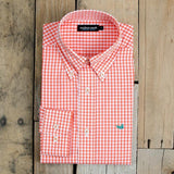 Peach with Mint Green Duck | Nashville Gingham Dress Shirt | Long Sleeve