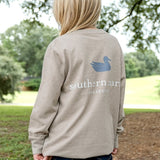 Washed Burnt Taupe | Washed Burnt Taupe | Youth Authentic Tee | Heather | Long Sleeve T-Shirt | Kids Southern Duck Shirt