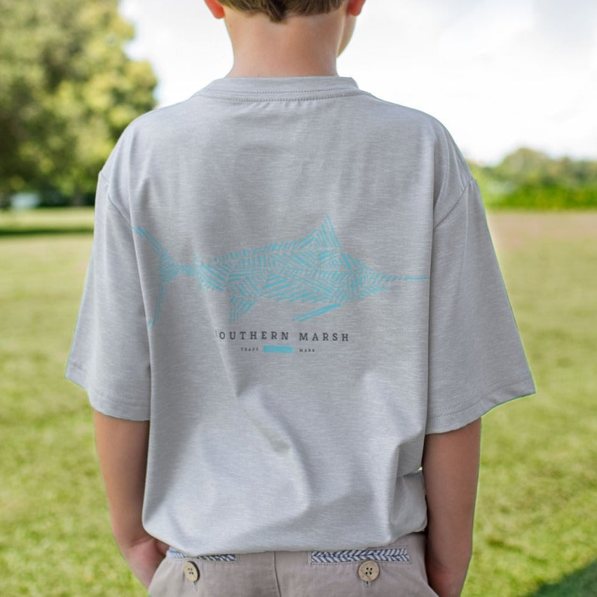 Light Gray | Youth FieldTec™ Performance Tee | Marlin | Youth Short Sleeve T-Shirt