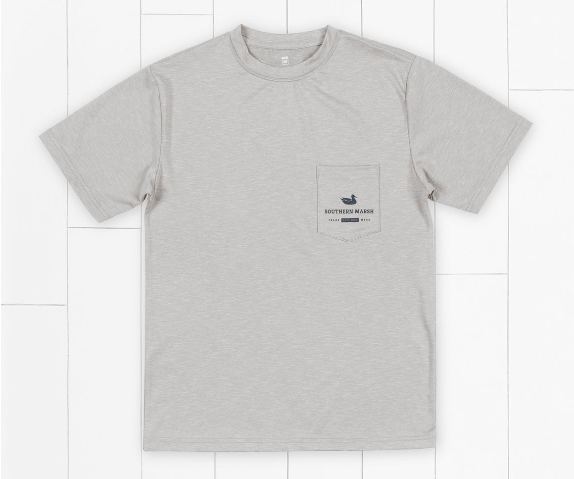 Light Gray | Youth FieldTec™ Performance Tee | Marlin | Youth Short Sleeve T-Shirt | Front