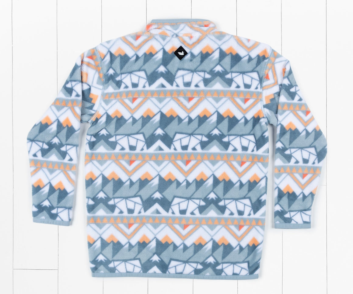 White and Slate | Youth Fairbanks Pullover | Back
