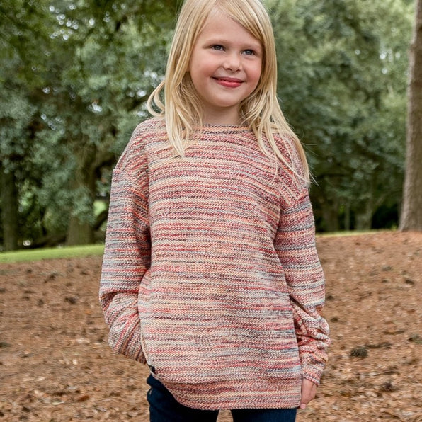 Washed Red Rainbow | Youth Sunday Morning Sweater | Rainbow | Lifestyle