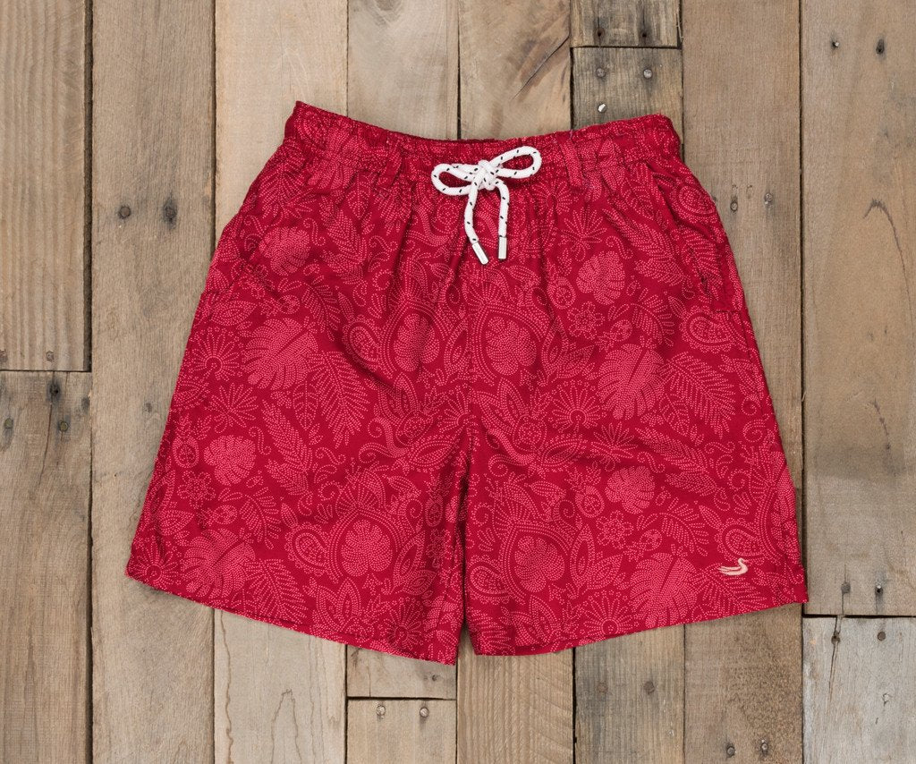 Red Bali | Youth Dockside Swim Trunk | Bali | Front