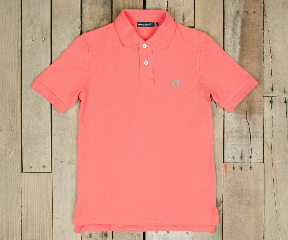 Coral with Bimini Green Duck | Youth Stonewall Polo