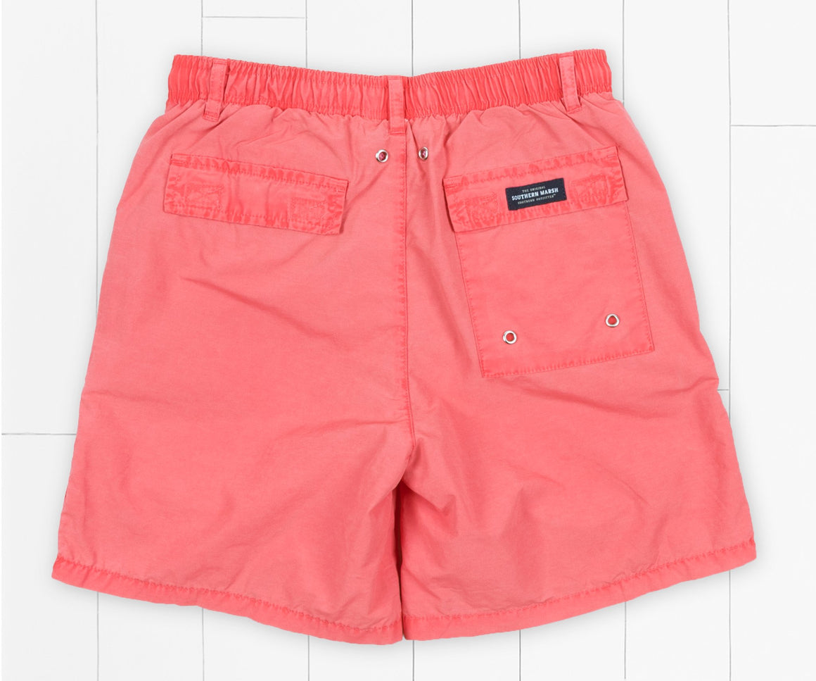 Washed Red Shoals | Youth SEAWASHª Shoals Swim Trunk | Front